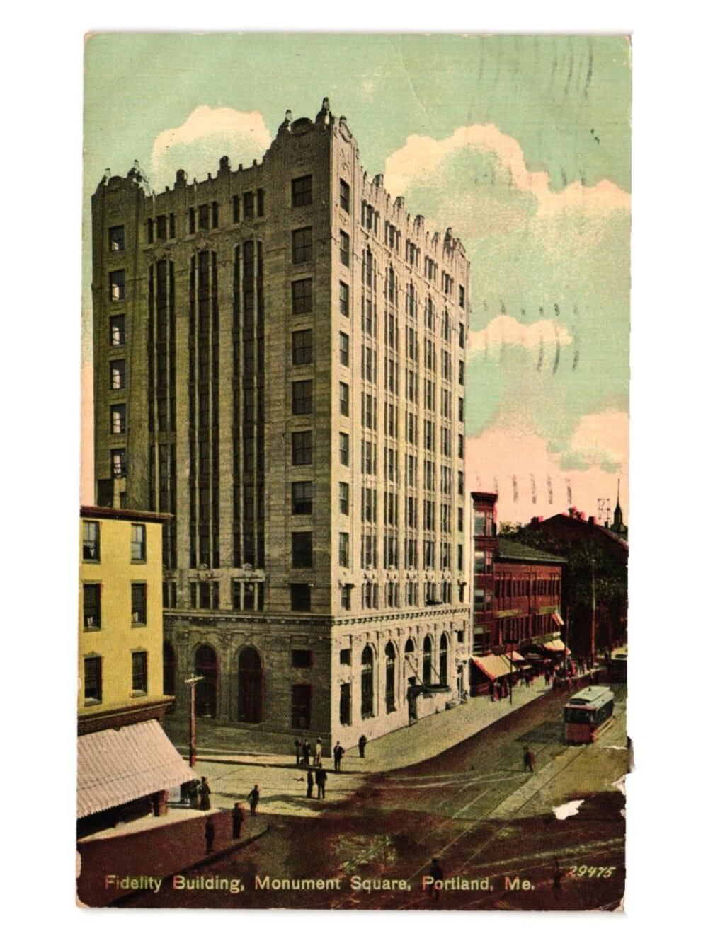Fidelity Building Monument Square Portland Maine Postcard Leighton Valentine